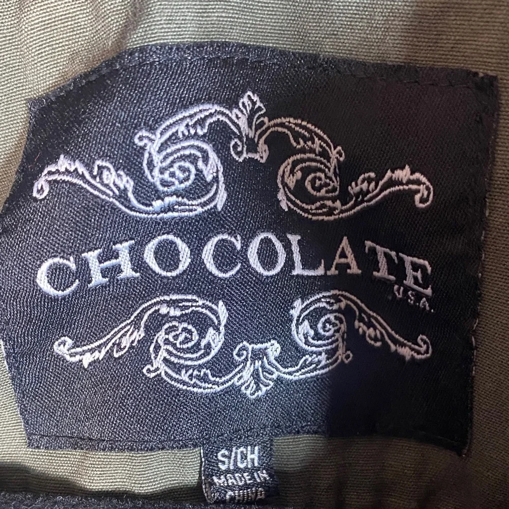 Chocolate Utility Jacket Olive Green Womens S Hooded - Picture 2 of 11
